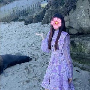 Purple dress. Silk dress. Purple dress.